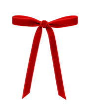Set of 20 Velvet Bows, Red, 13 cm