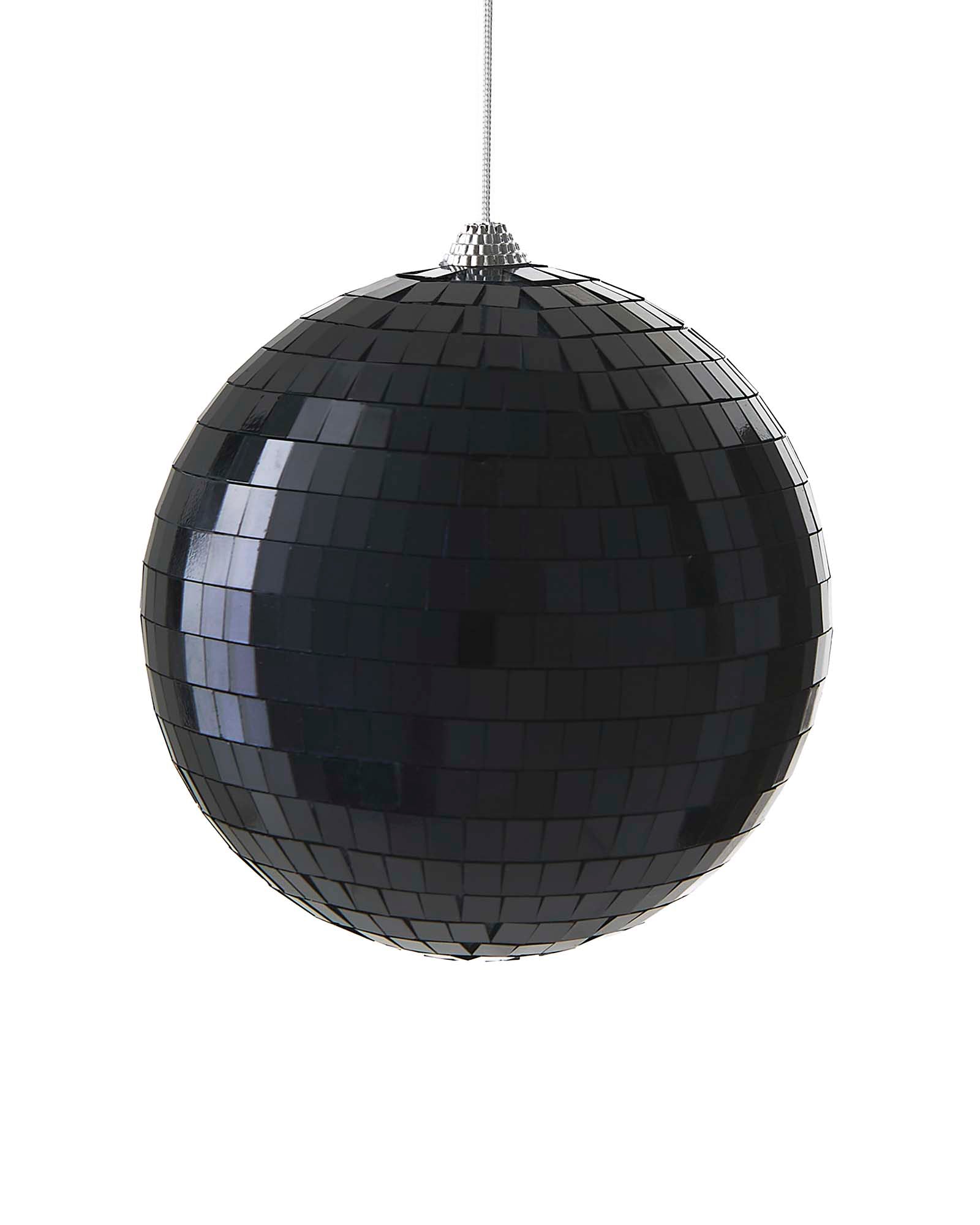 Black Oversized Mirror Ball Bauble, 15 cm