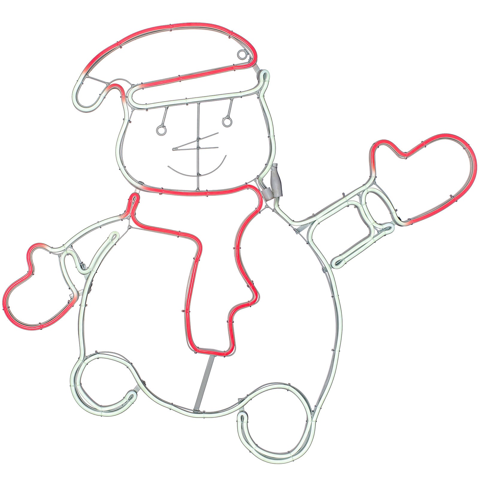 Waving Snowman Neon Rope Light Silhouette, 72 cm