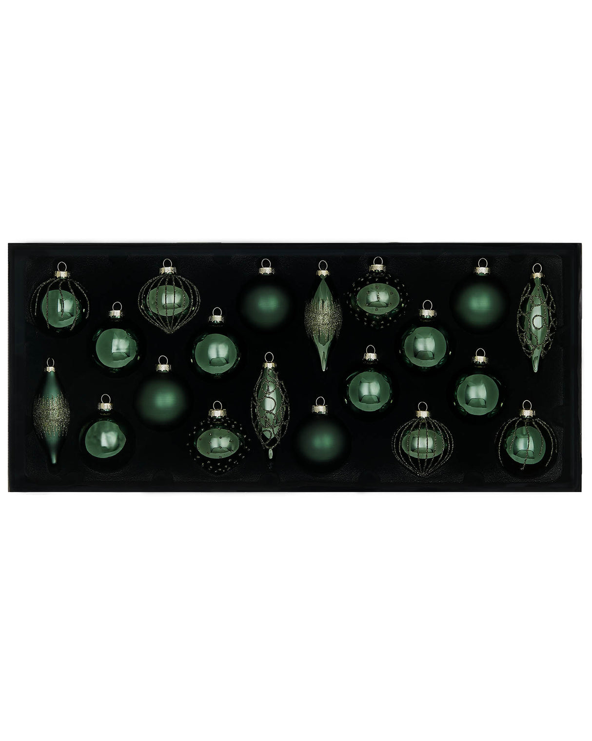 Sage Green Glass Baubles, 20 Pack