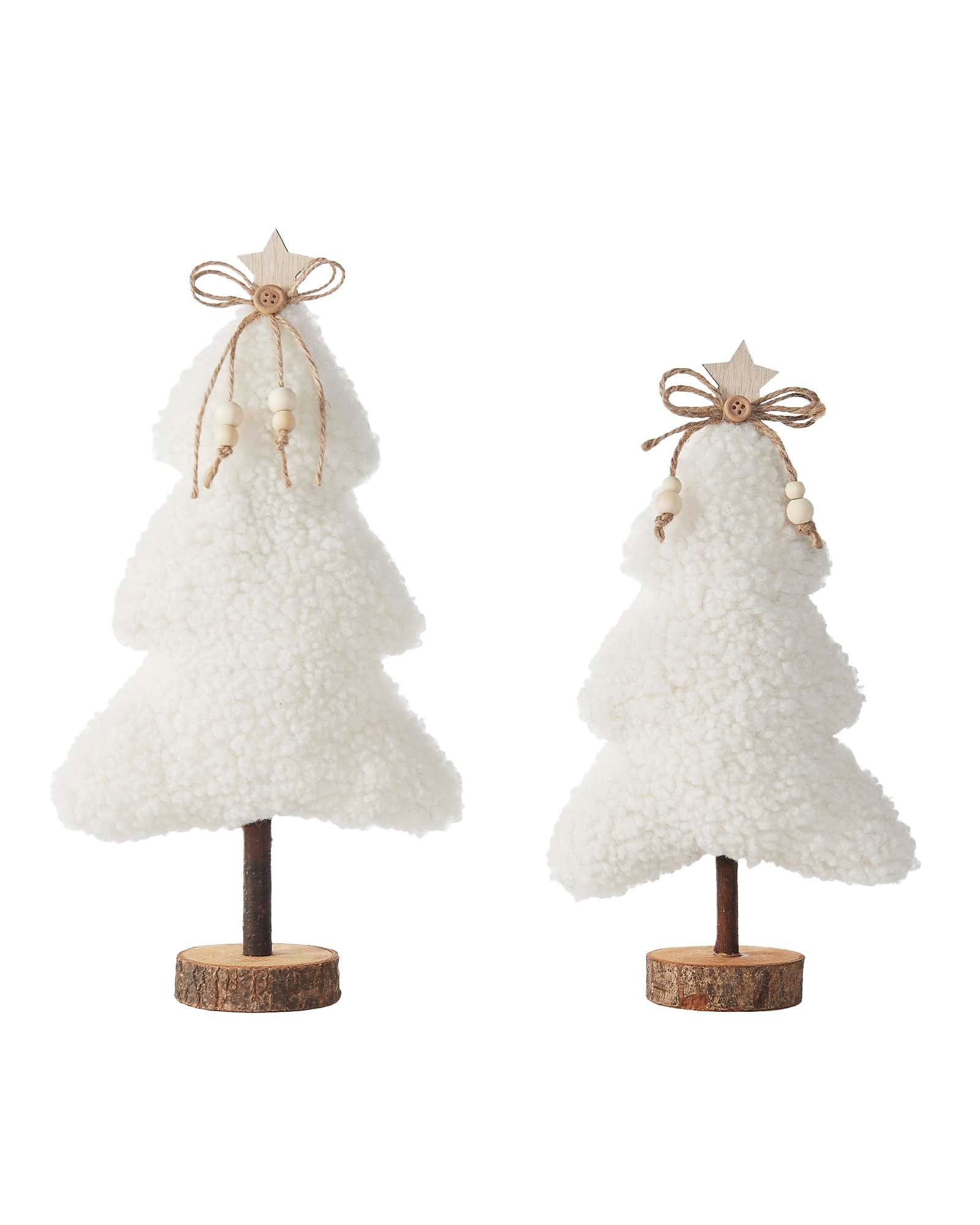 Set of 2 Sherpa Christmas Trees, 34 cm