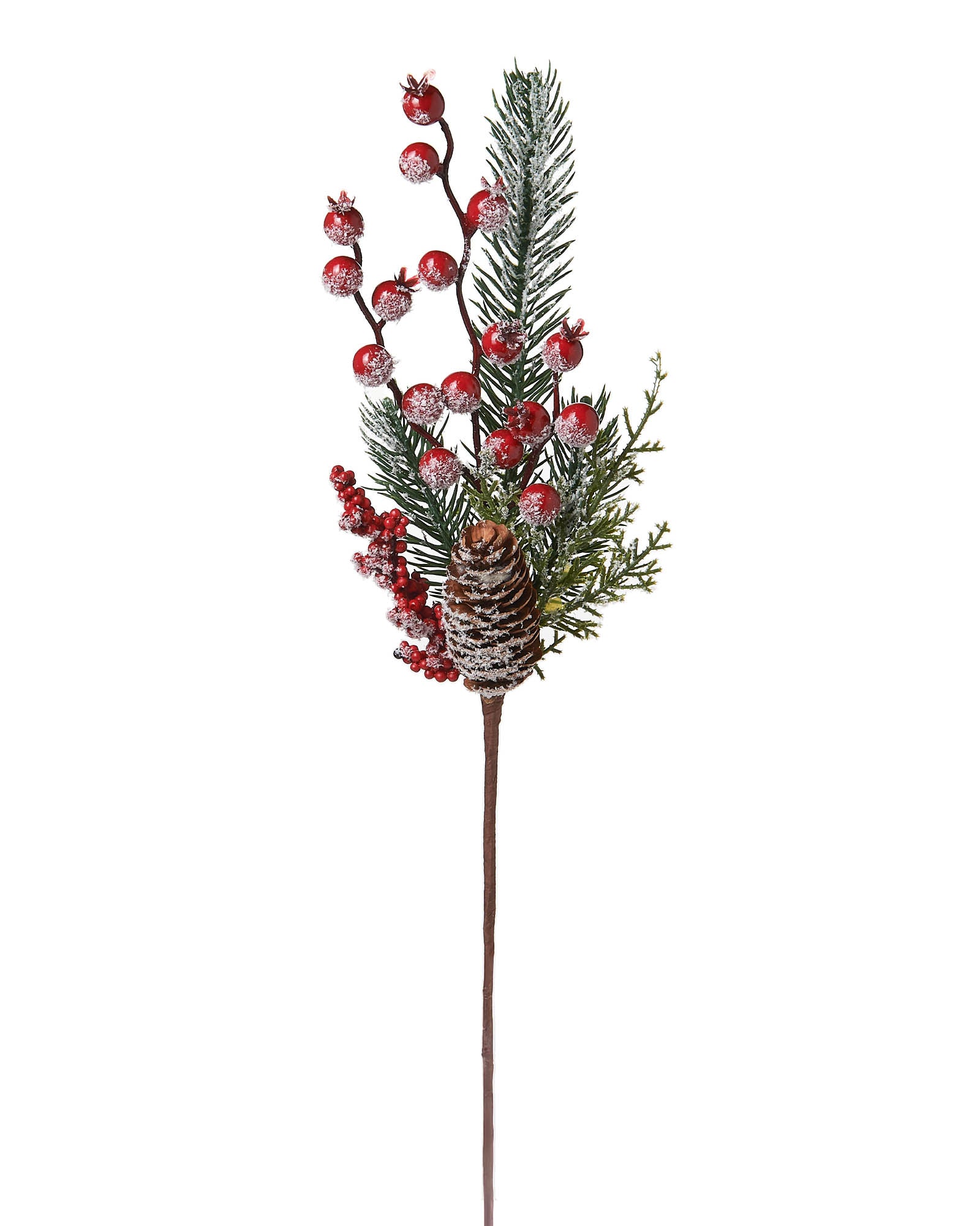 Red Artificial Berries and Pinecones Tree Pick, 40 cm