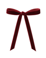 Red velvet bow on a white background