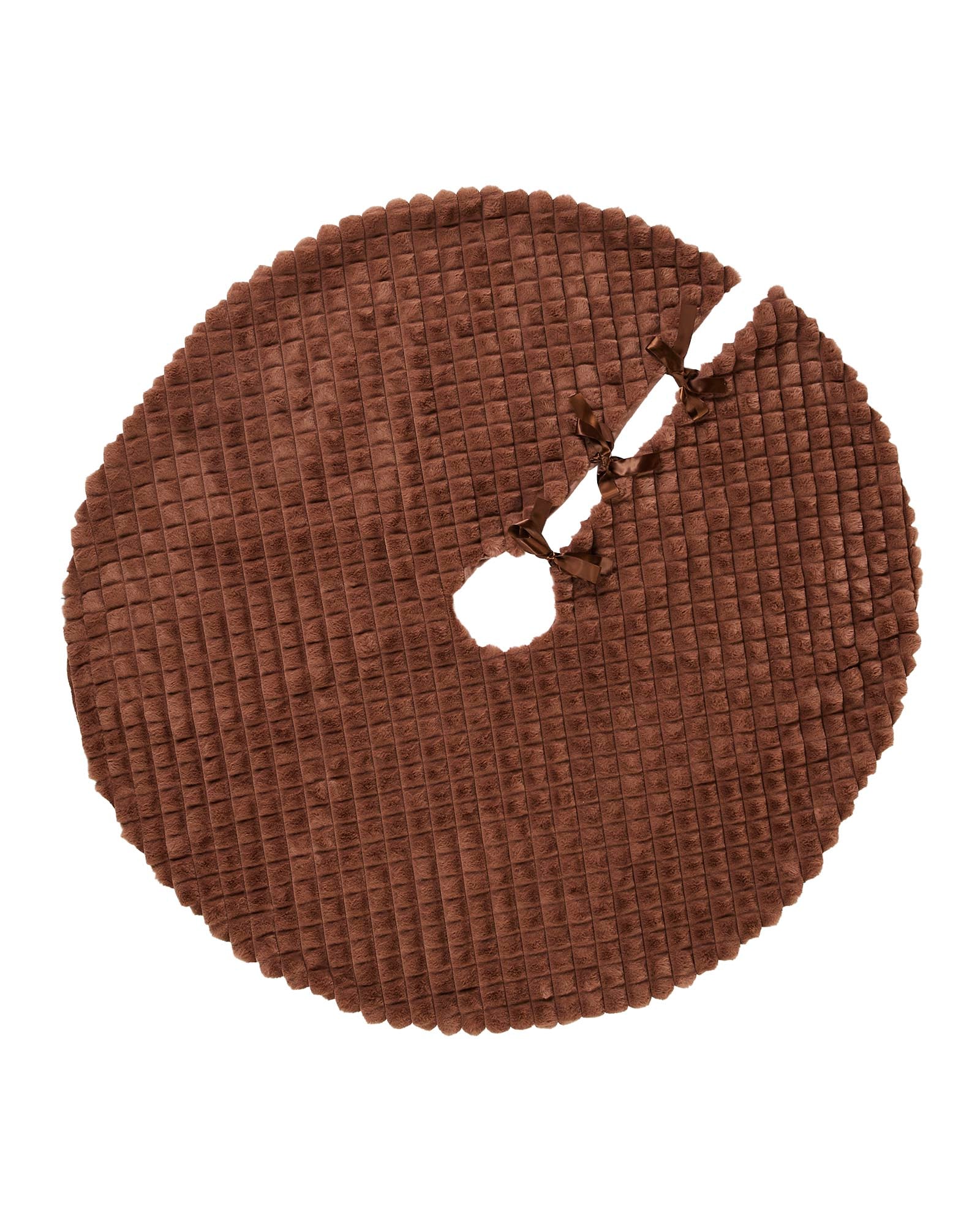 Faux Fur Diamond Tree Skirt, Espresso, 122 cm