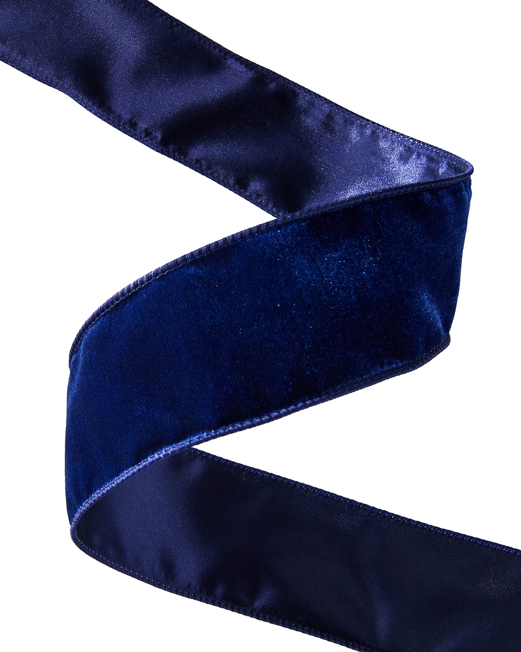 Double-Sided Wired Velvet Ribbon, Navy, 9 m