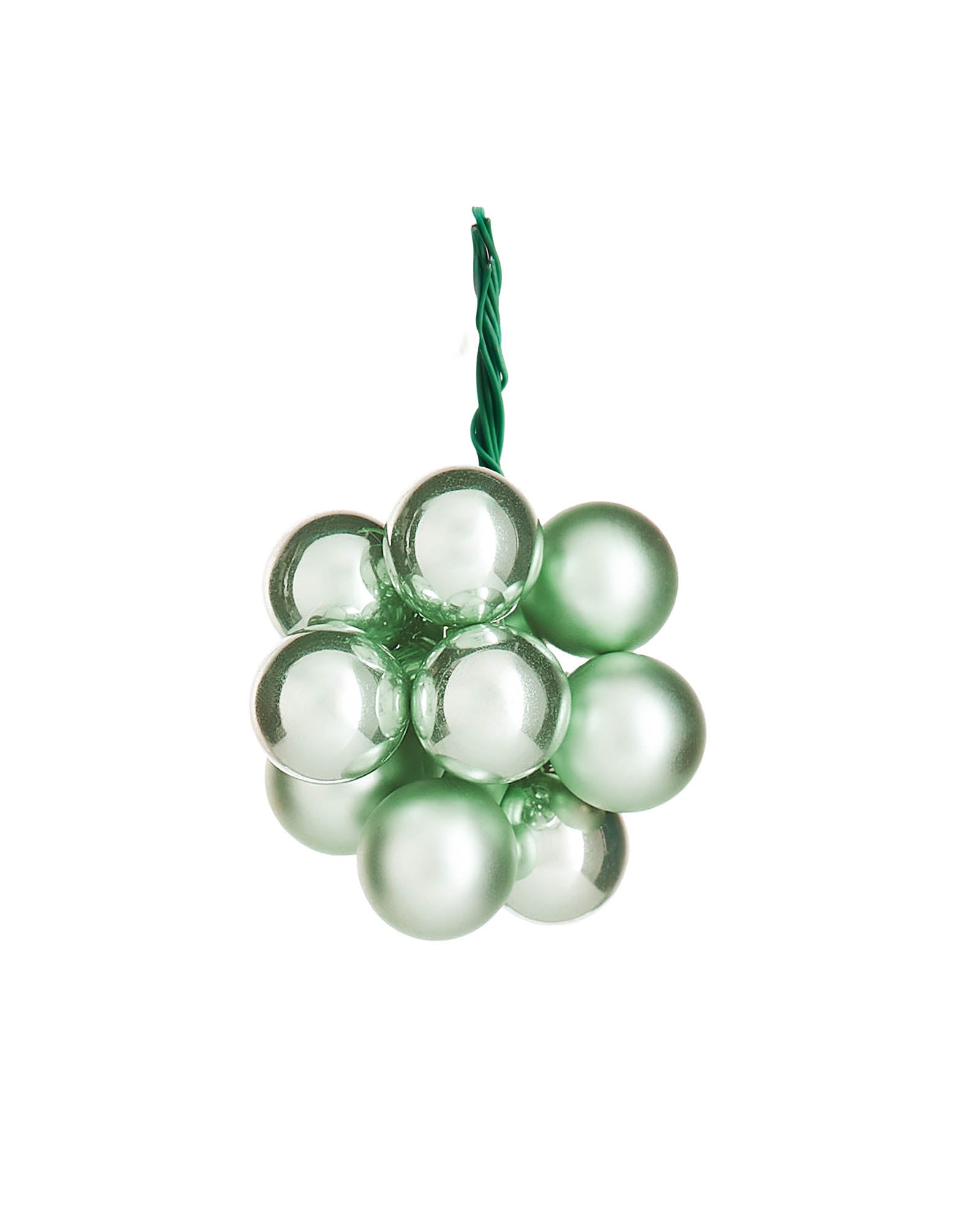 Ten Mint Green Glass Berry Cluster Baubles