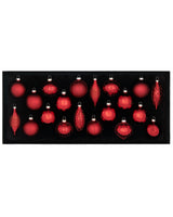 Christmas Red Glass Baubles, 20 Pack