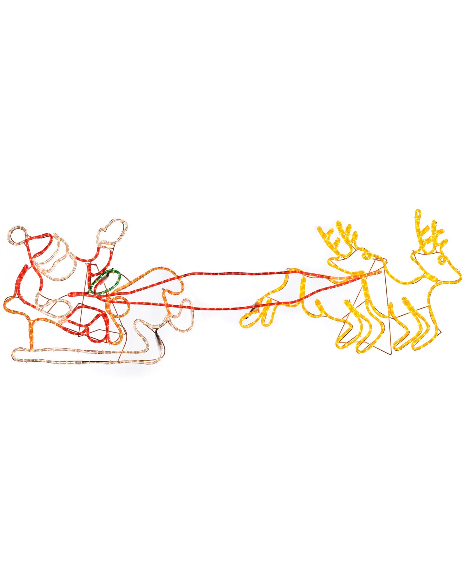 Santa Sleigh Reindeer LED Rope Light Silhouette, 156 cm