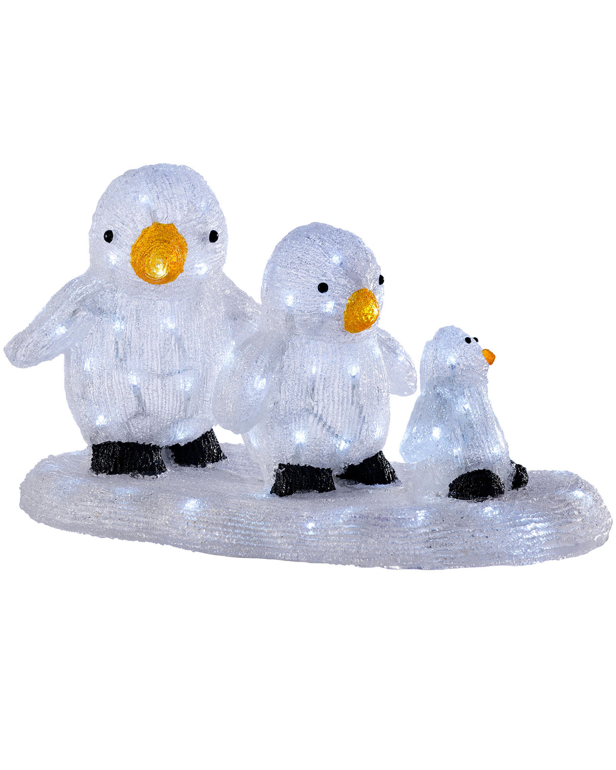Pre-Lit Acrylic Penguin Family Figurine, 51 cm