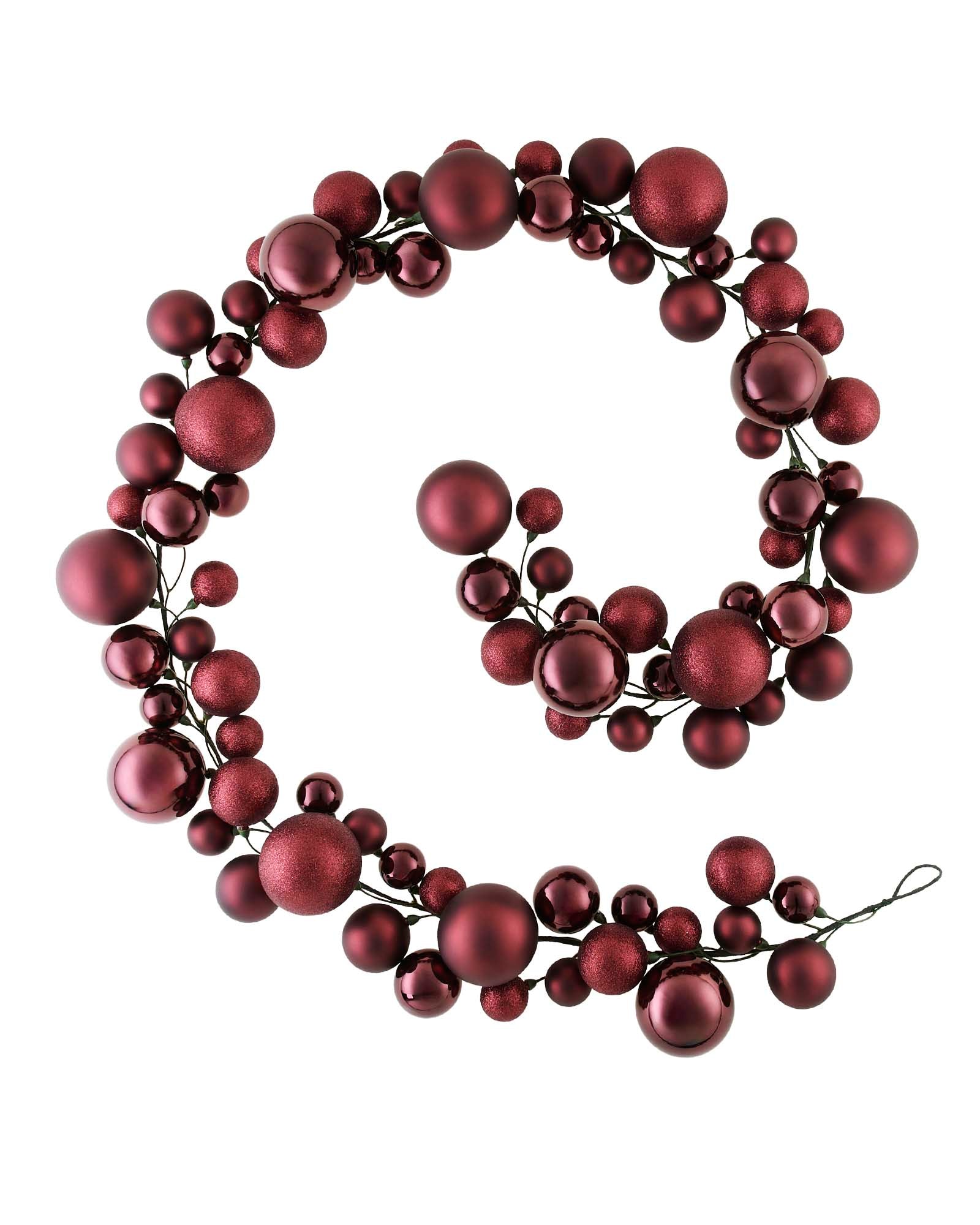 Burgundy Bauble Garland, 9 ft