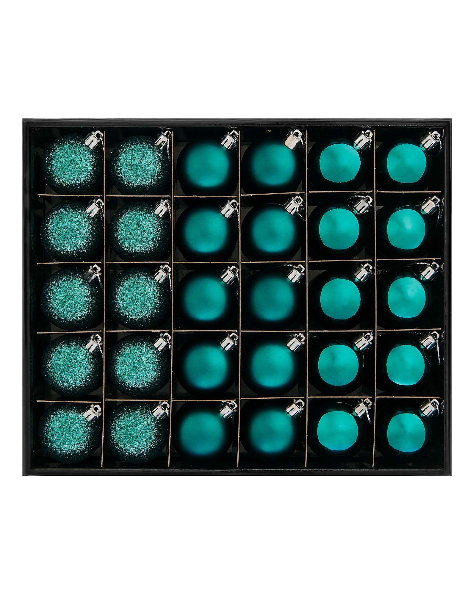 Fifty Teal Shatterproof Baubles