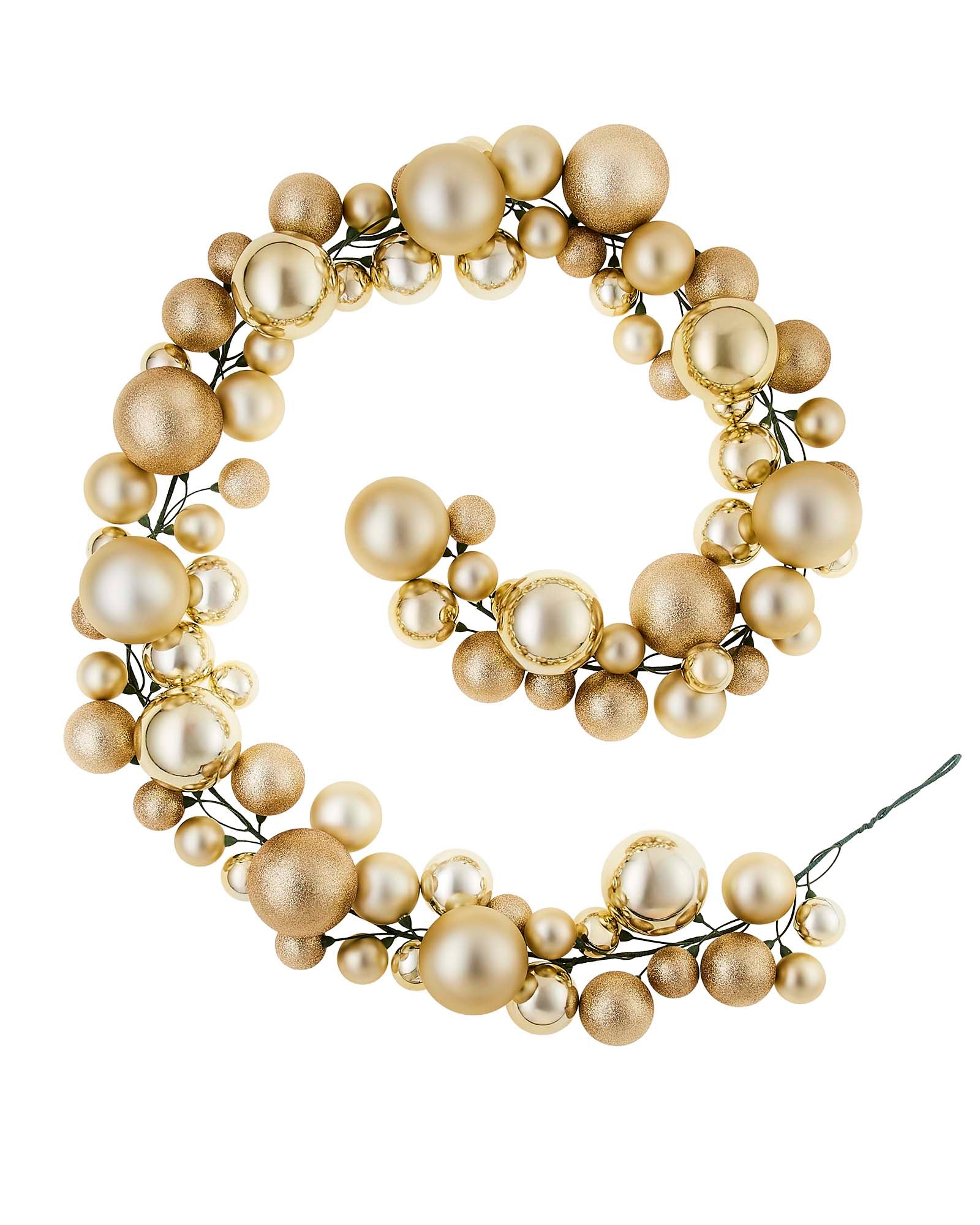 Gold Bauble Garland, 9 ft