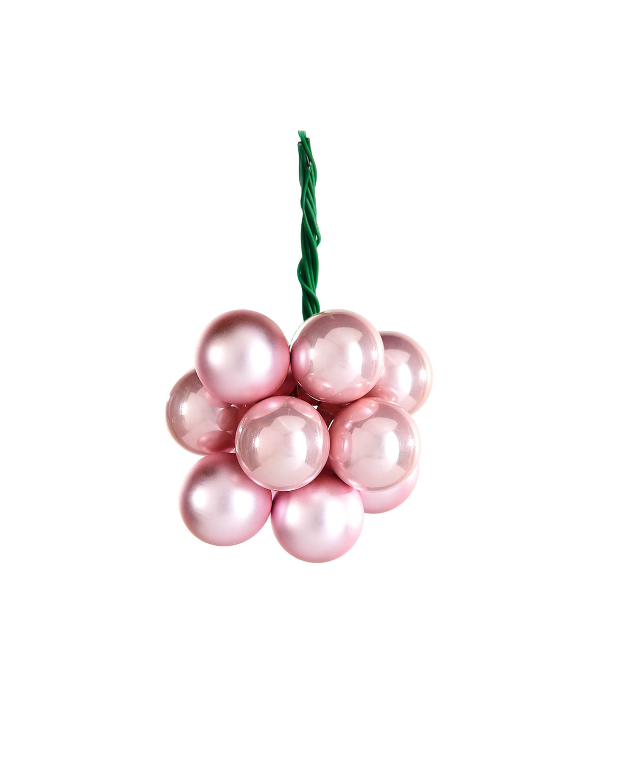 Baby Pink Glass Berry Cluster Baubles, 10 pack