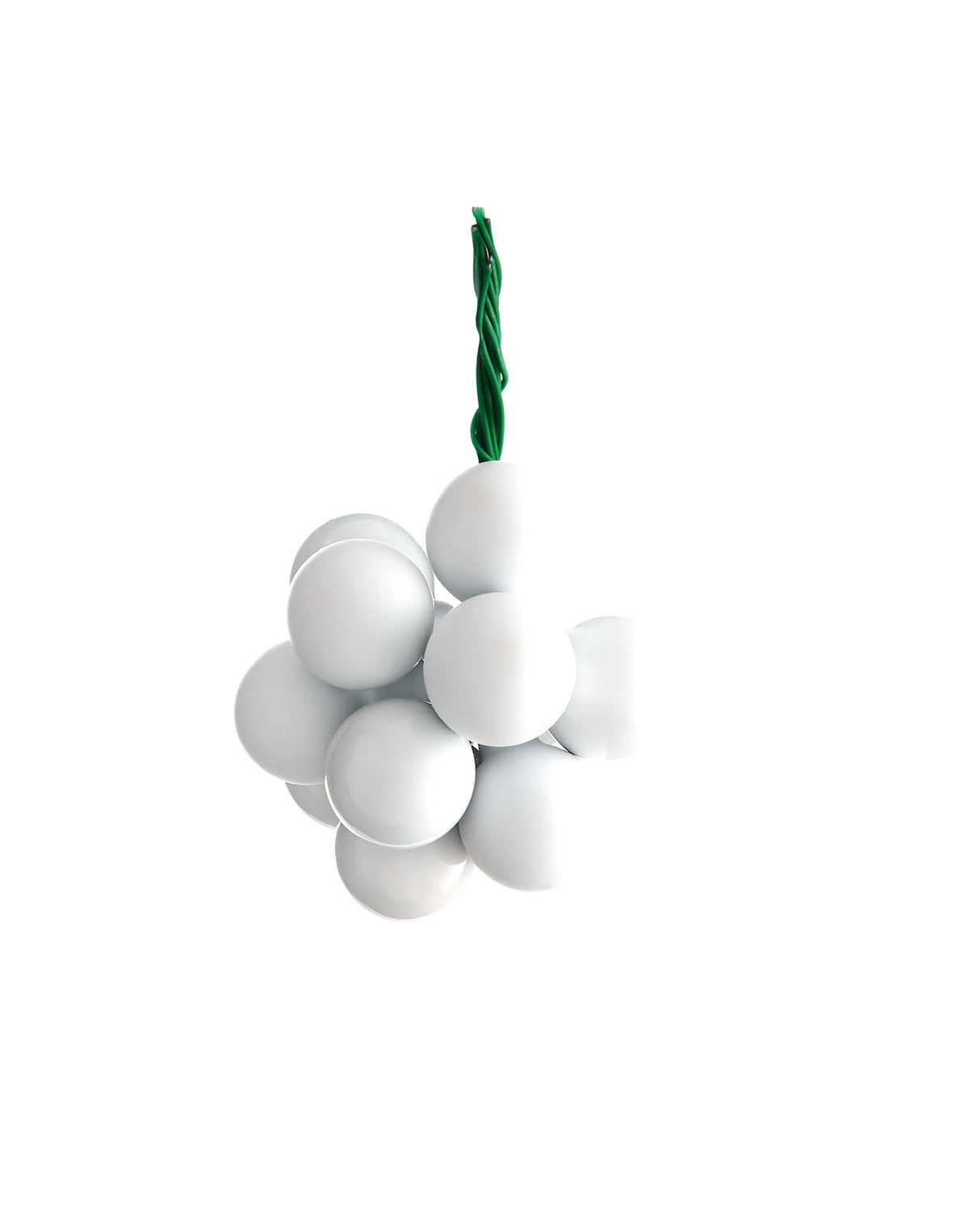 White Glass Berry Cluster Baubles, 10 Pack