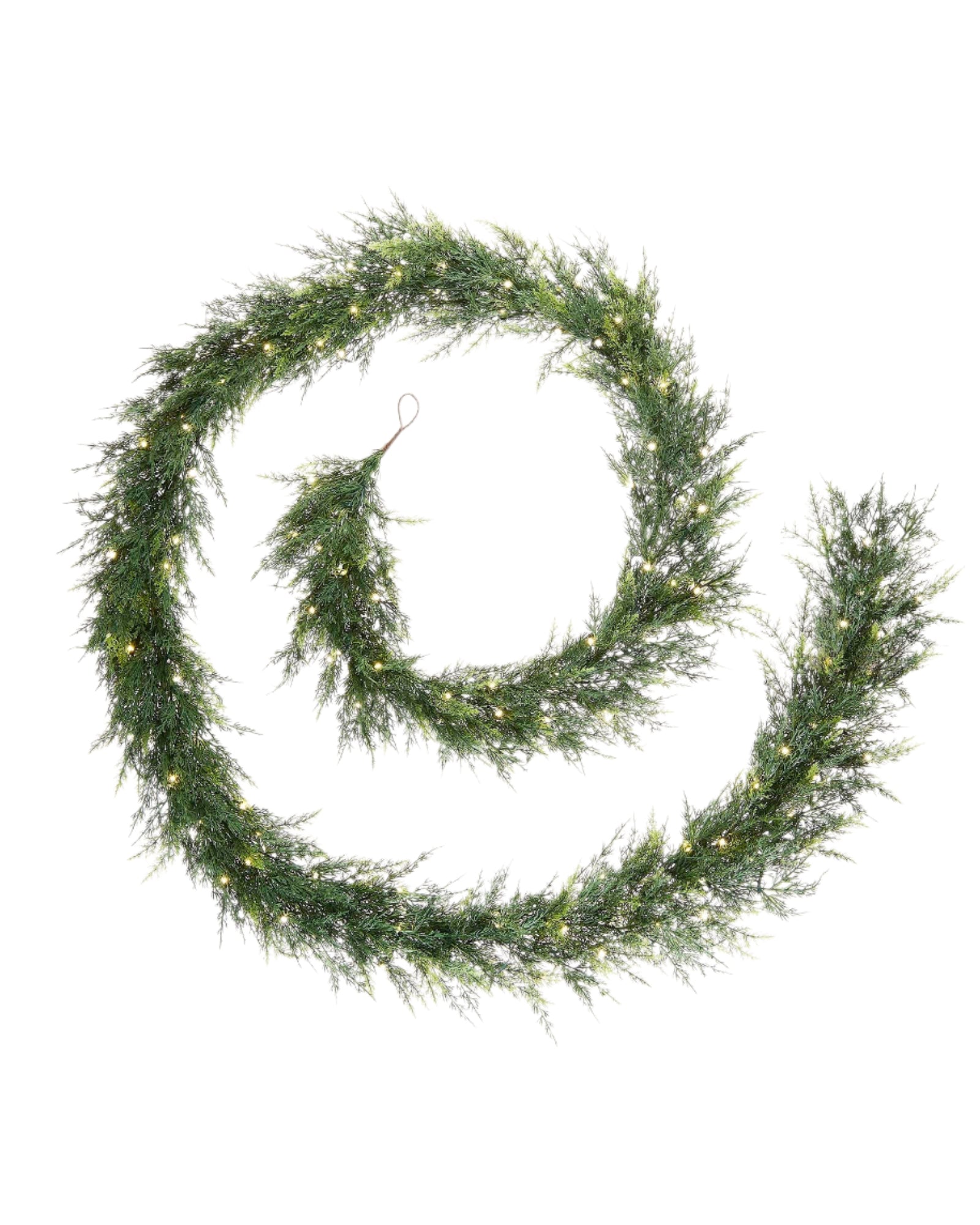Pre-Lit Cypress Fir Garland, 12 ft