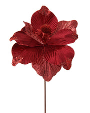 Red Artificial Magnolia Flower, 25 cm