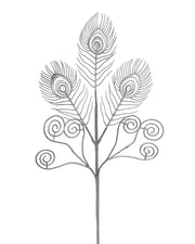 Silver Artificial Feather Pick, 62 cm