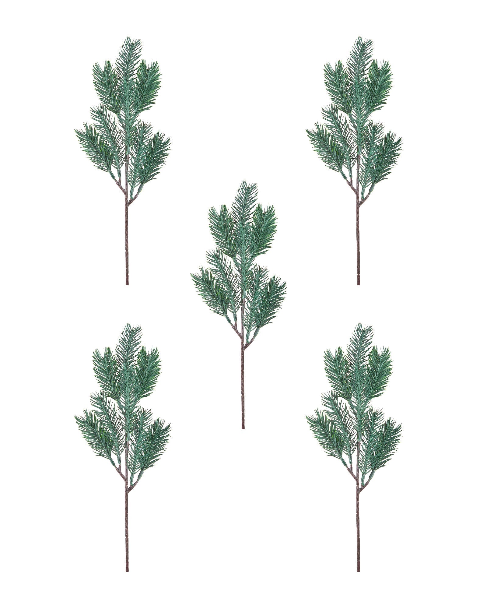 Set Of 5 Frosted Spruce Picks, 32 cm