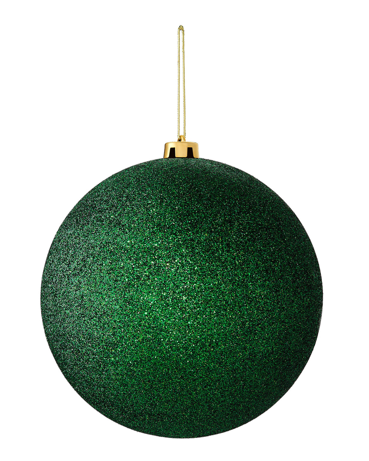 Christmas Green Large Glitter Shatterproof Bauble, 20 cm