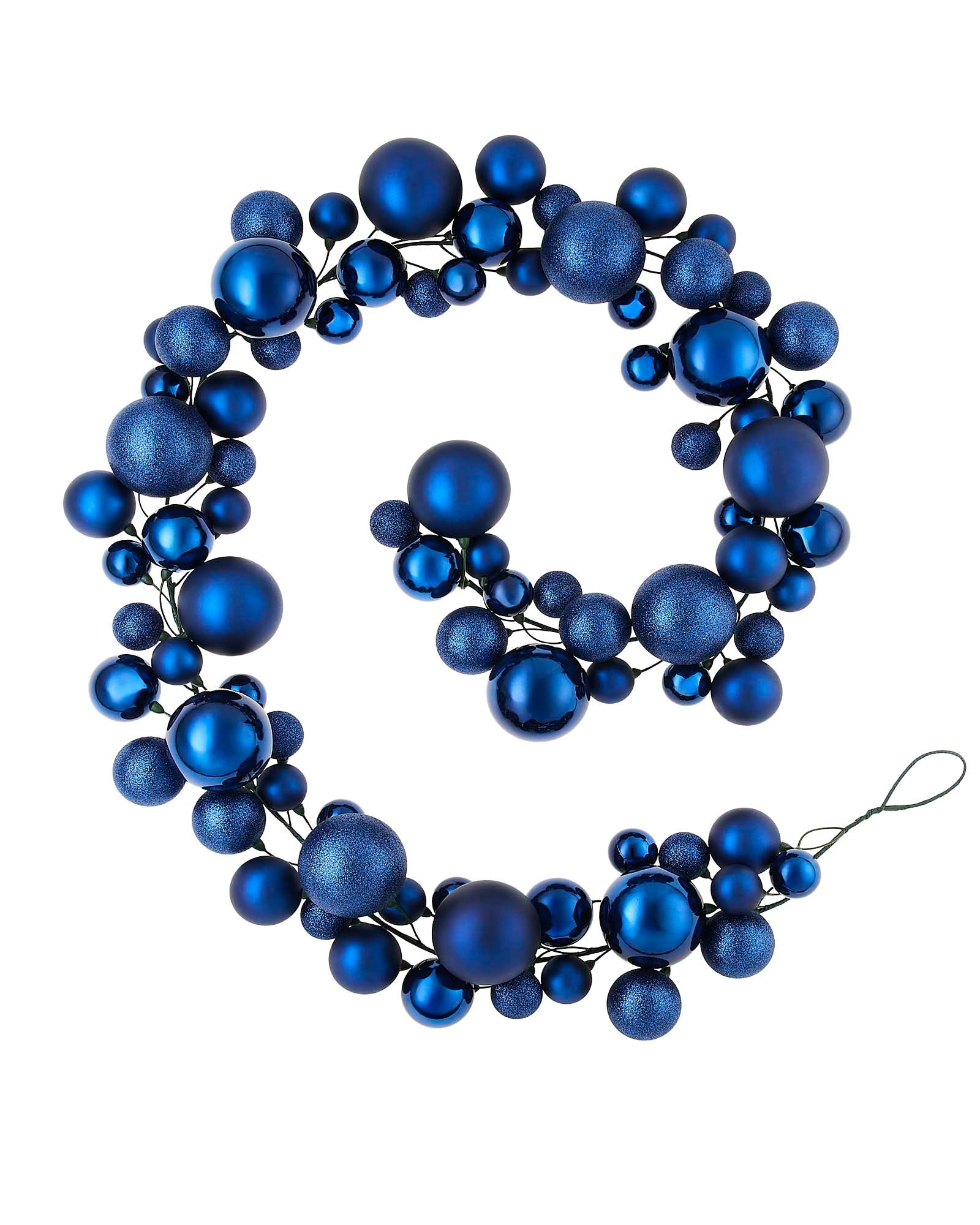 Navy Blue Bauble Garland, 9 ft