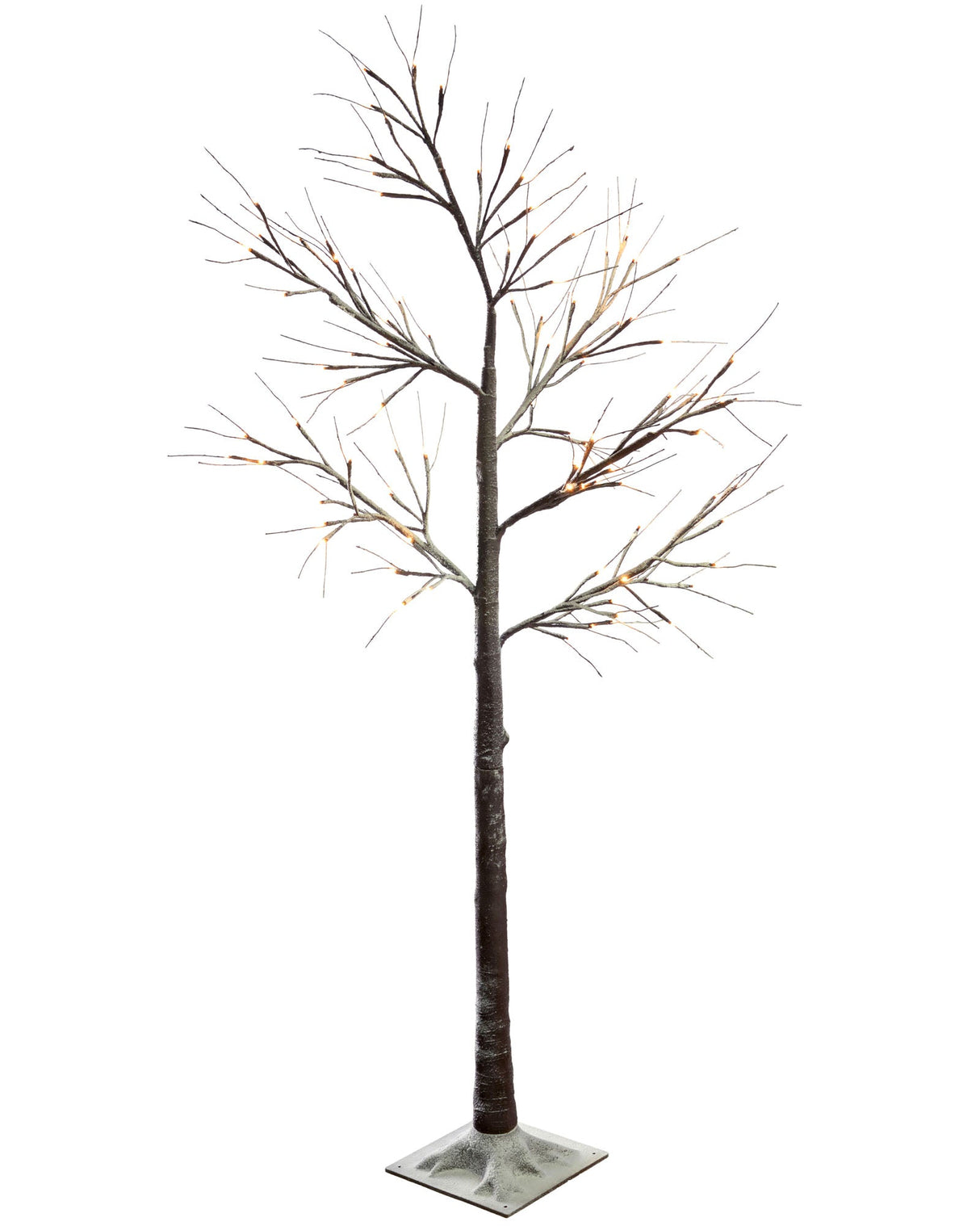 Pre-Lit Snow Flocked Twig Tree, 4 ft