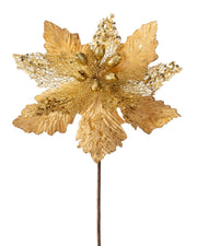 Gold Artificial Poinsettia Flower, 32 cm