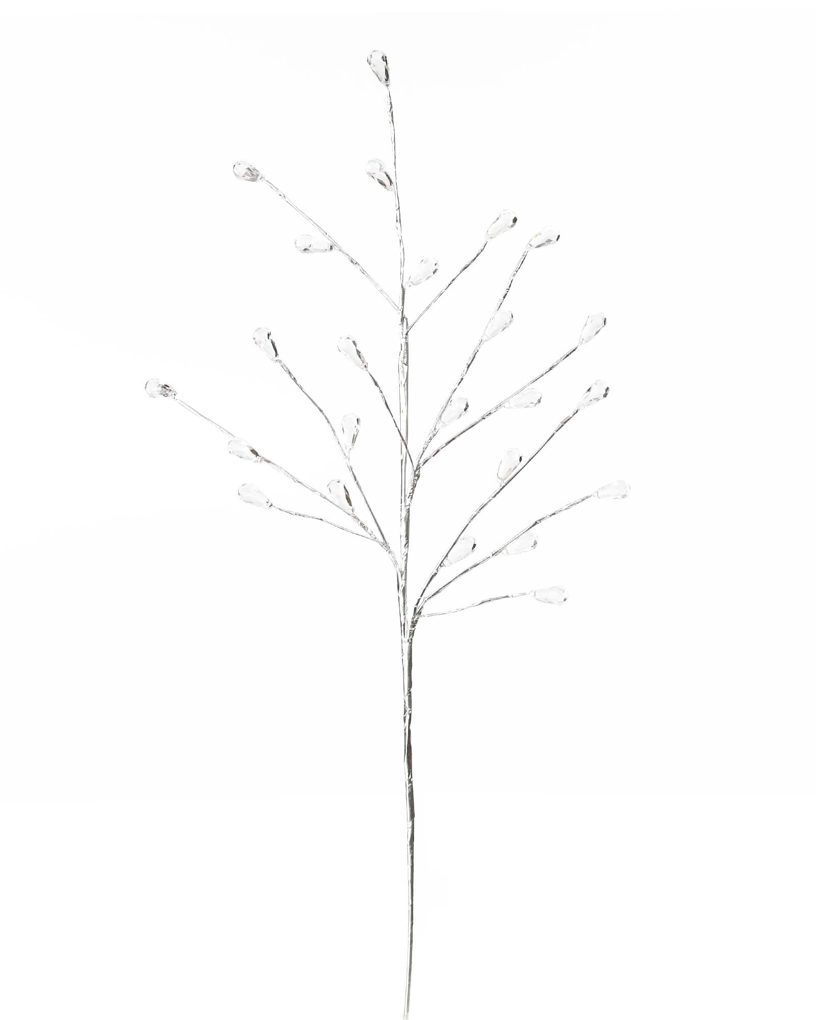 Silver Crystal Teardrop Christmas Tree Spray, 66 cm