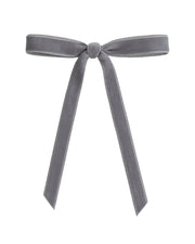 Set of 20 Velvet Bows, Silver, 13 cm