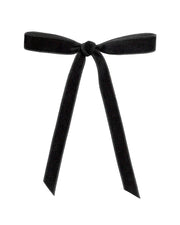 Set of 20 Velvet Bows, Black, 13 cm