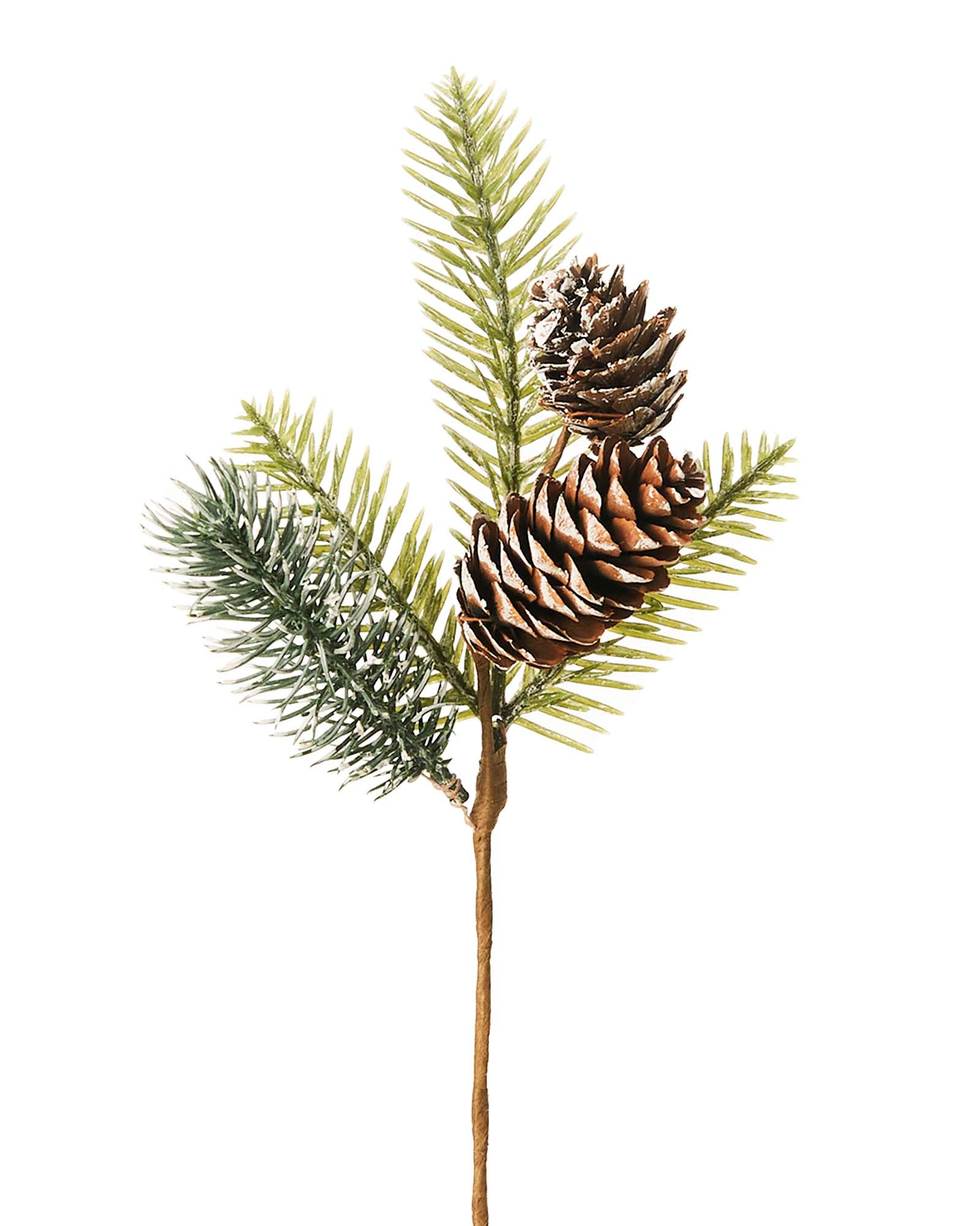 Artificial Spruce Pinecone Pick, Set of 5, 22 cm