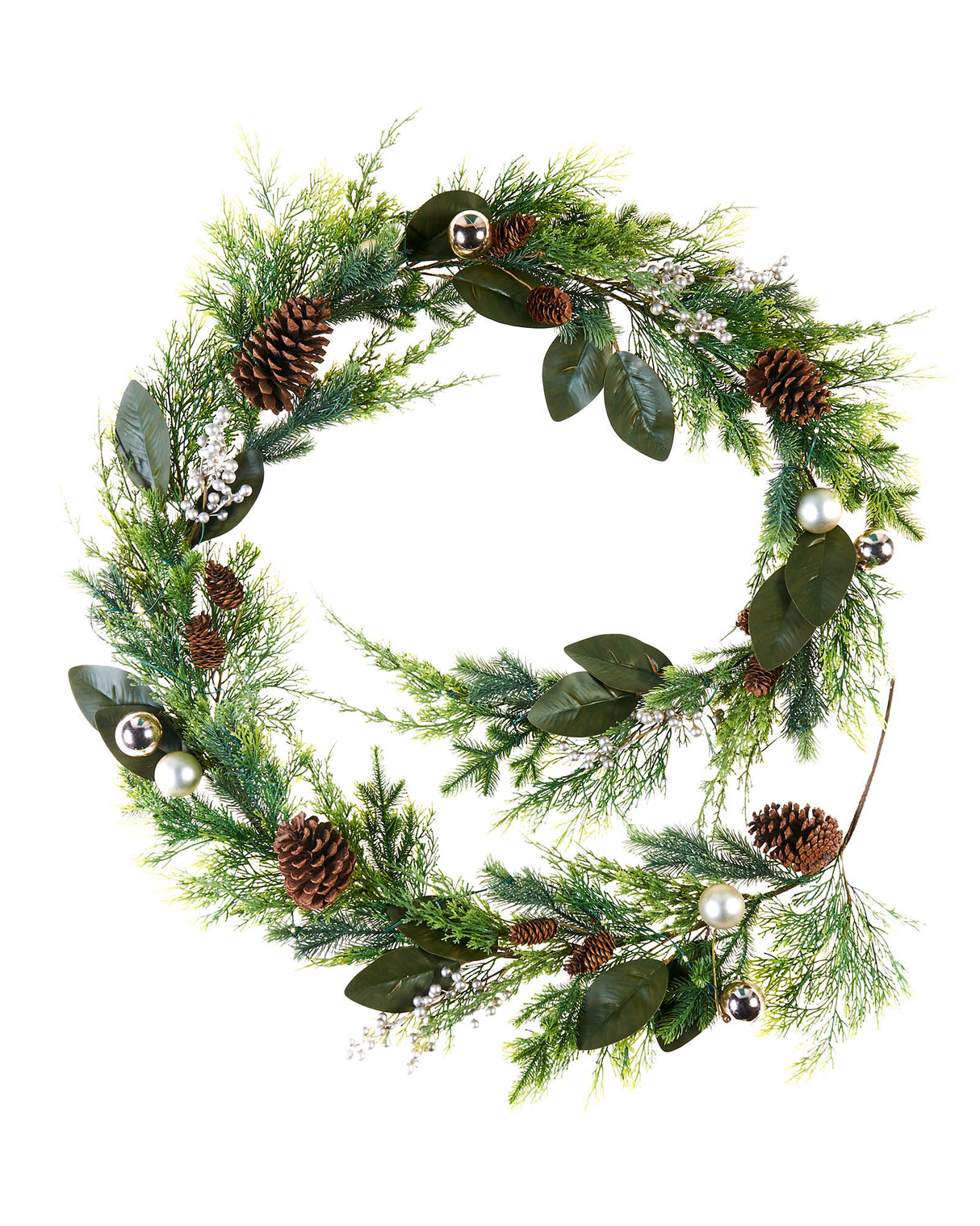 Pre-Lit Berry and Pinecone Mixed Tip Garland, 9 ft