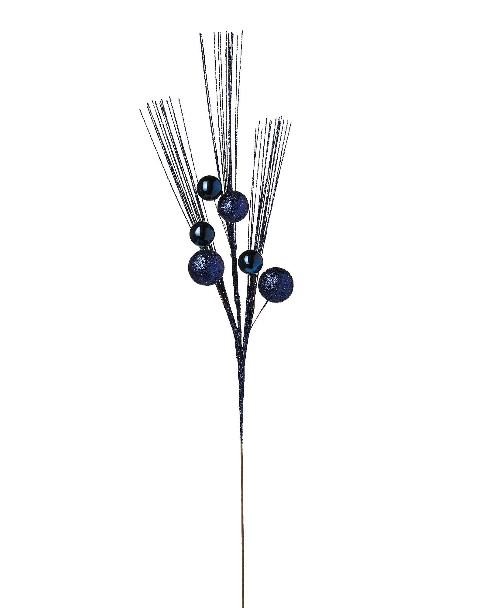 Glitter Bauble Spray, Navy Blue, 72 cm