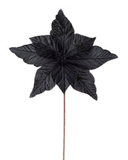 Black Artificial Poinsettia Flower, 25 cm