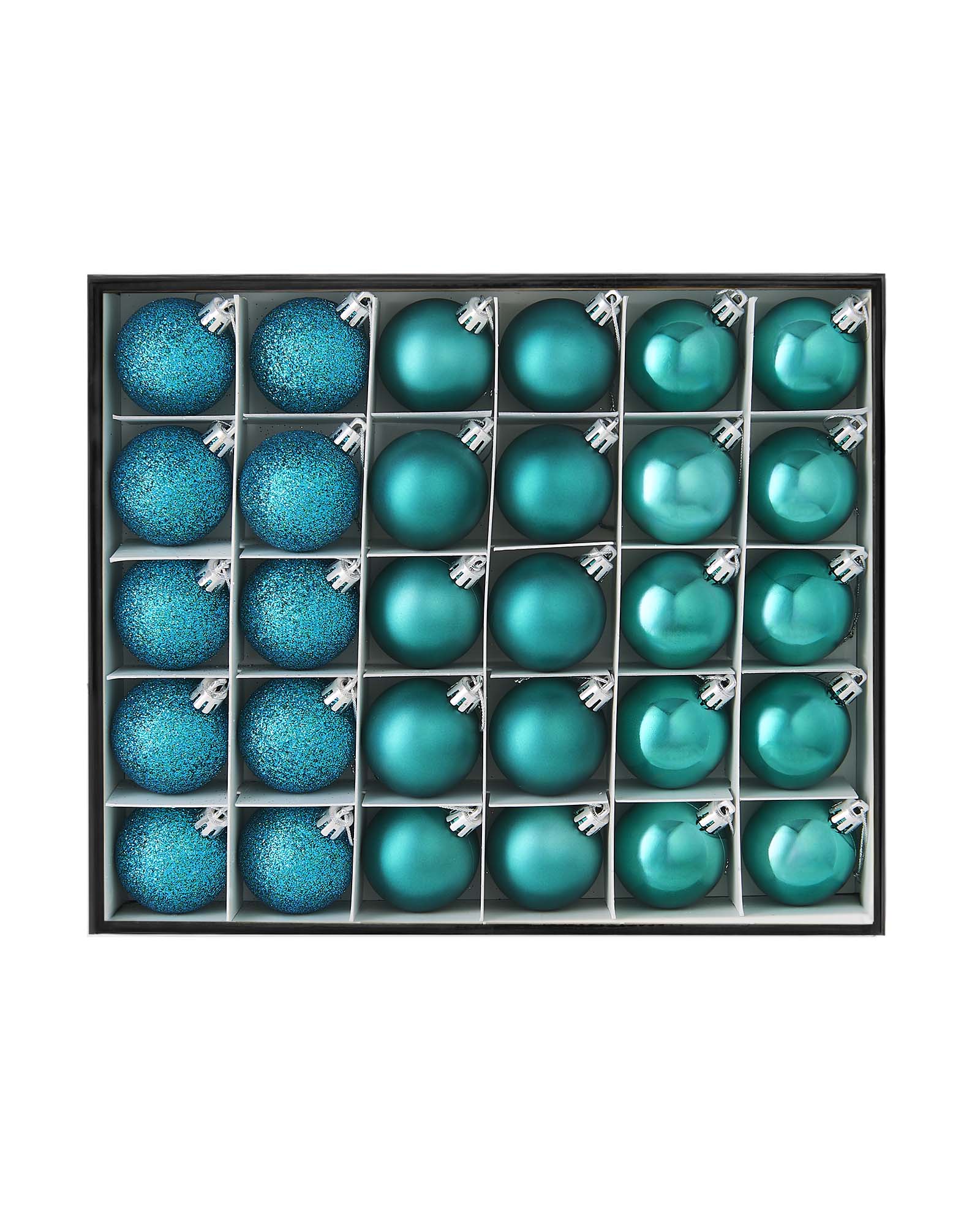 Set of 50 Shatterproof Baubles, Teal