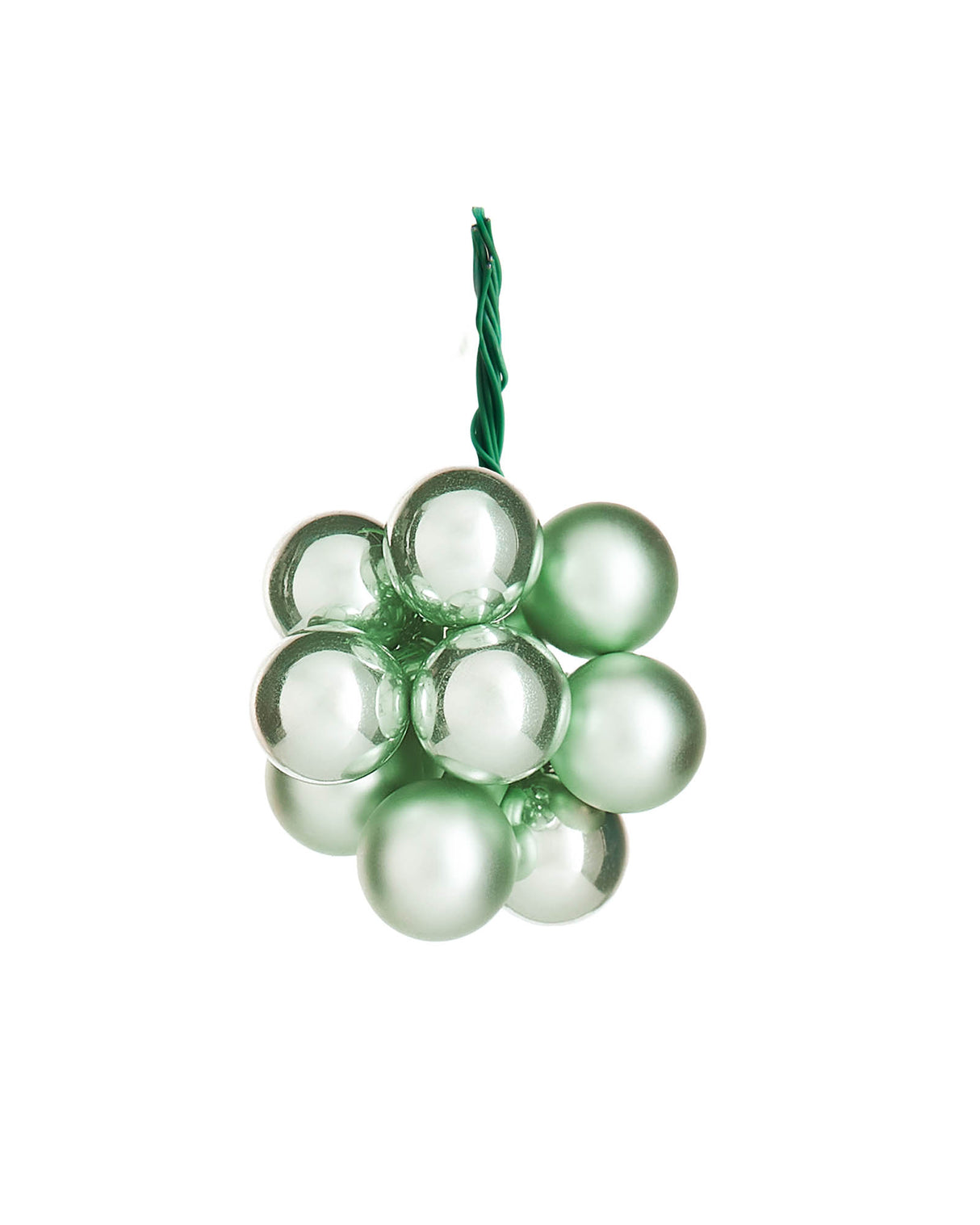 Mint Green Glass Berry Cluster Baubles, 10 Pack