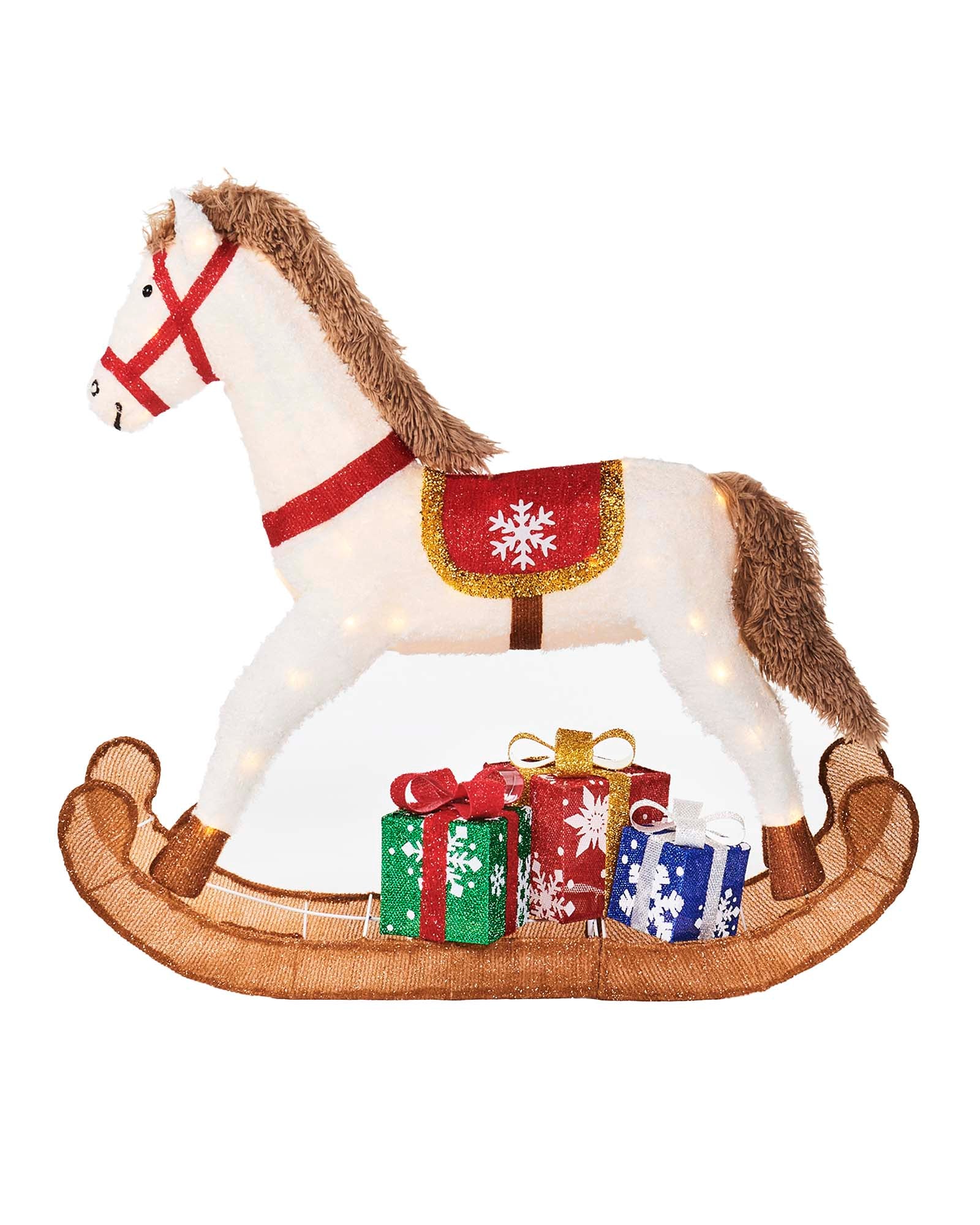 Pre-Lit 3D Rocking Horse Silhouette, 90 cm