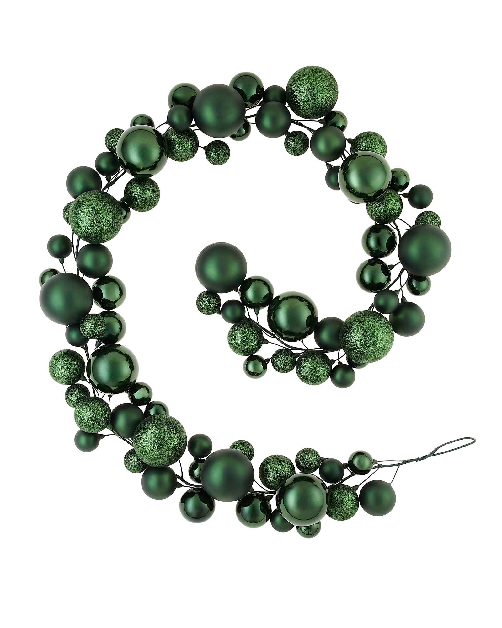 Sage Green Bauble Garland, 9 ft
