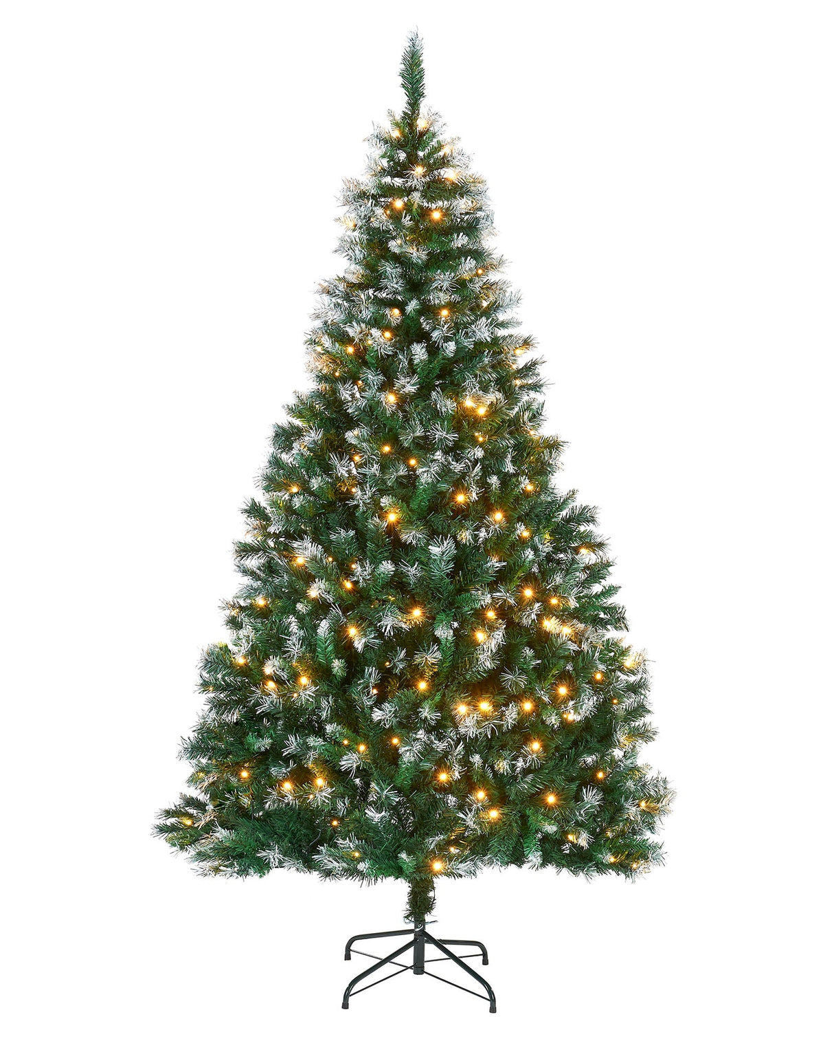 Pre-Lit Snow Flocked Mixed Pine Christmas Tree, 7 ft