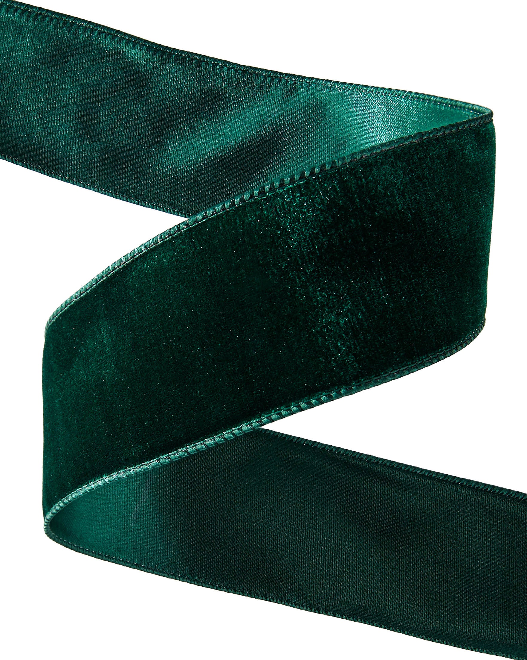 Double-Sided Wired Velvet Ribbon, Sage Green, 9 m
