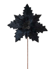 Black Artificial Poinsettia Flower, 25 cm