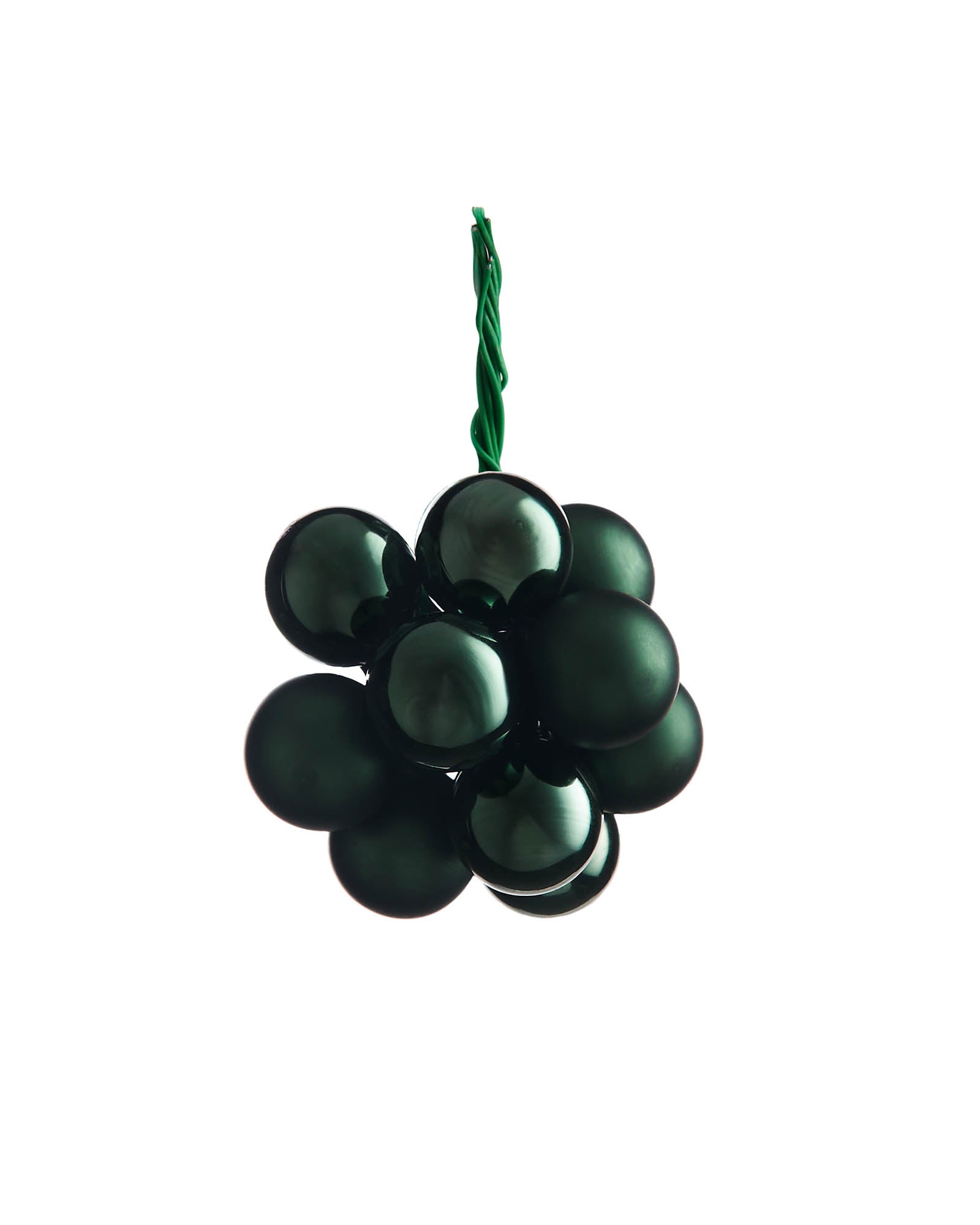 Ten Sage Green Glass Berry Cluster Baubles