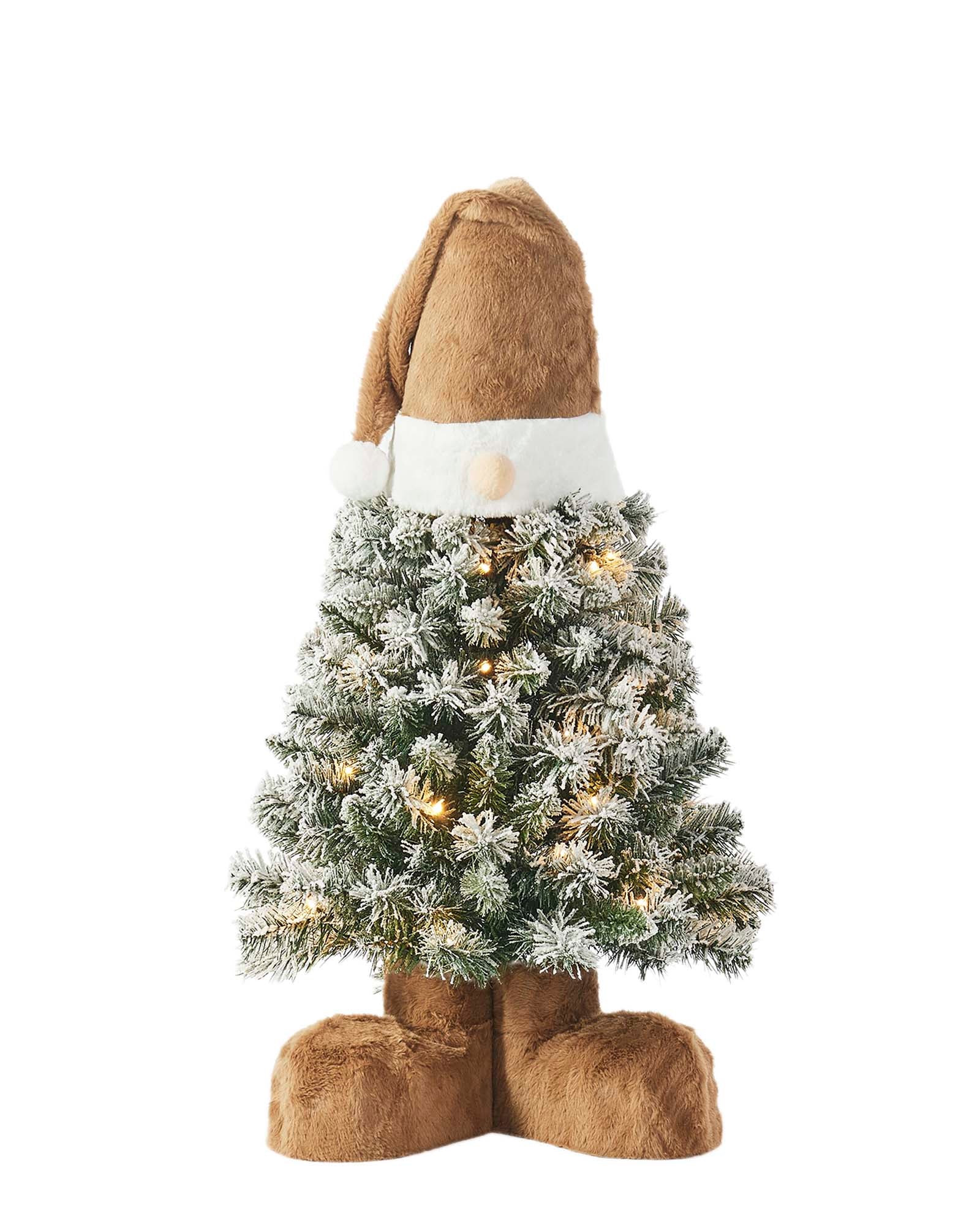 Pre-Lit Snow Flocked Gonk Tree, 3 ft