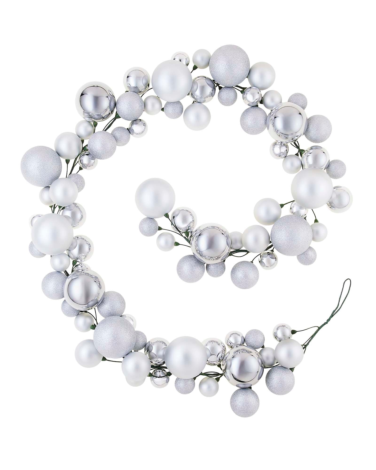 Silver Bauble Garland, 9 ft