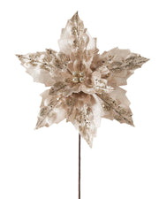 Champagne Artificial Poinsettia Flower, 30 cm