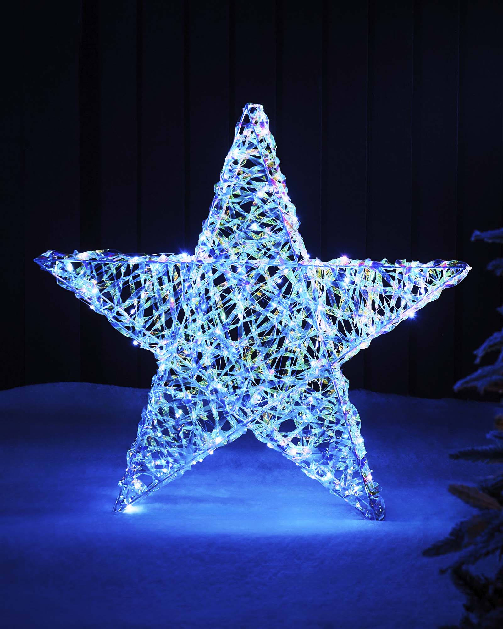 3D Iridescent Star Light Silhouette