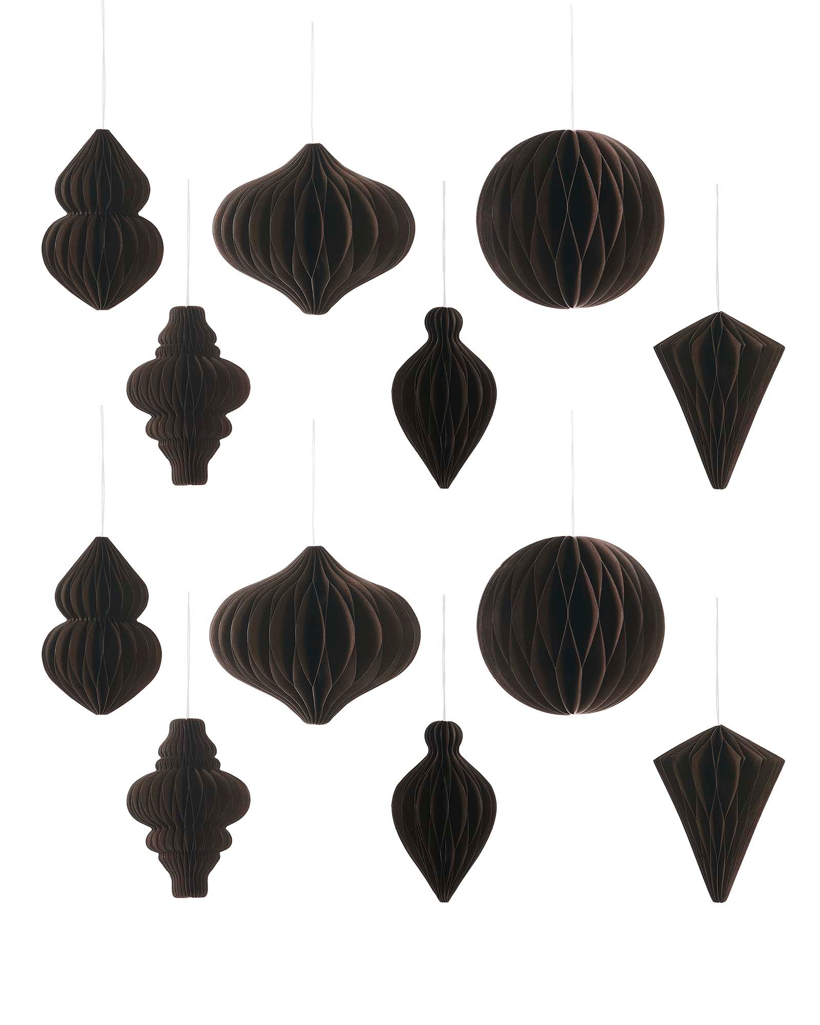 12 Espresso Premium Hanging Paper Decorations