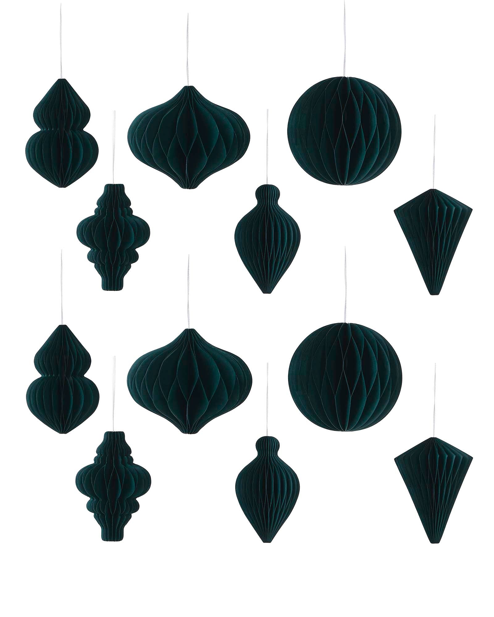 12 Sage Green Premium Hanging Paper Decorations