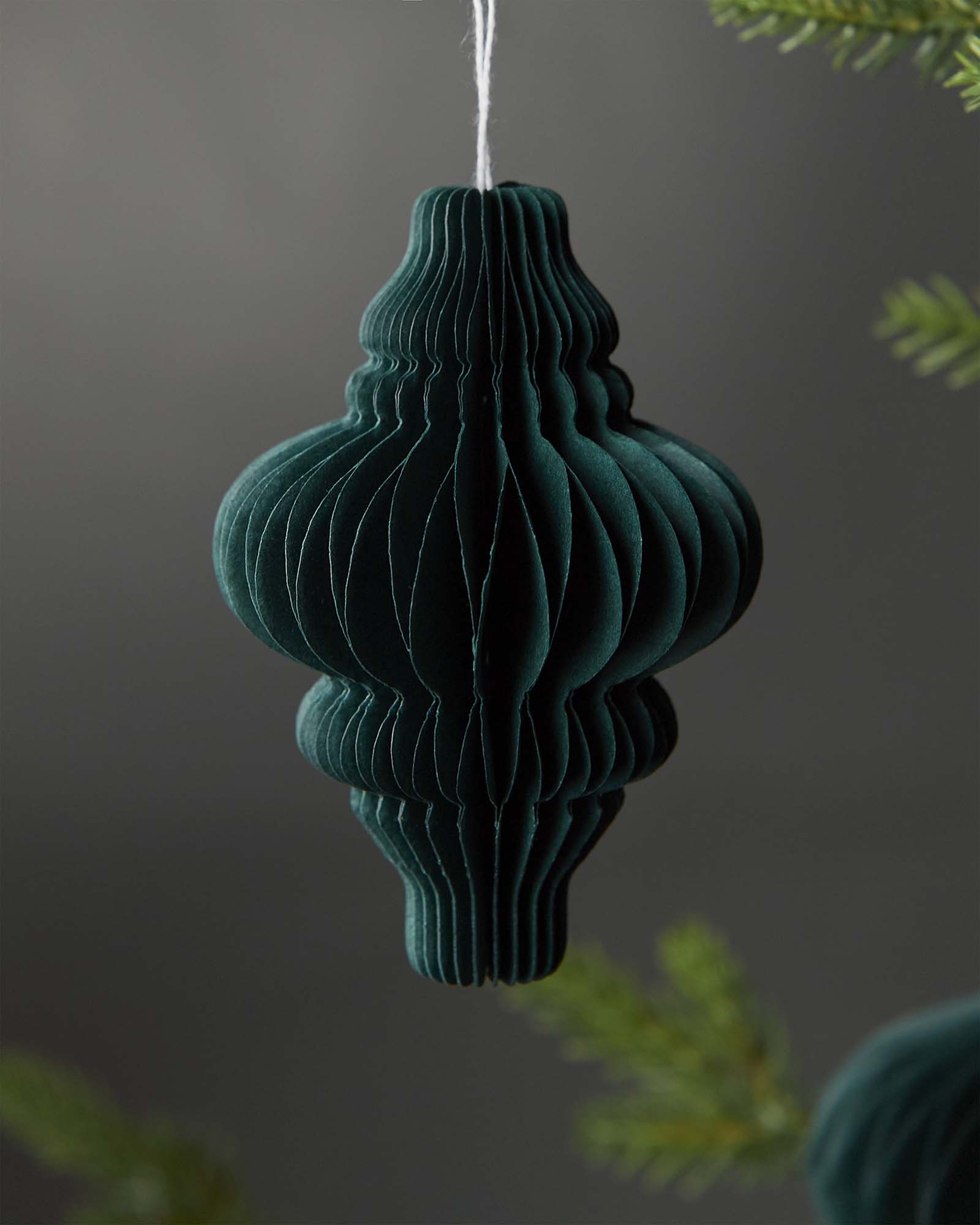 Set of 12 Paper Decorations, Sage Green, 10 cm