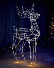 110 cm illuminated 3D standing stag decoration displayed outdoors at night