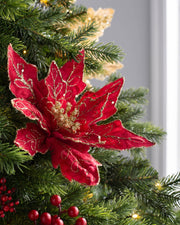 Red Artificial Poinsettia Flower, 30 cm